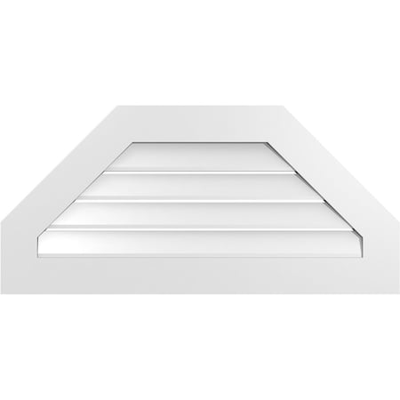 Ekena Millwork Octagonal Top Surface Mount PVC Gable Vent: Functional, w/ 3-1/2"W x 1"P Standard Frame, 38"W x 18"H GVPOT38X1801SF